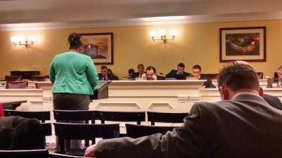 Testifying before the Ohio House of Representatives Finance Committee about their proposal to end independent provider nursing, March 2015